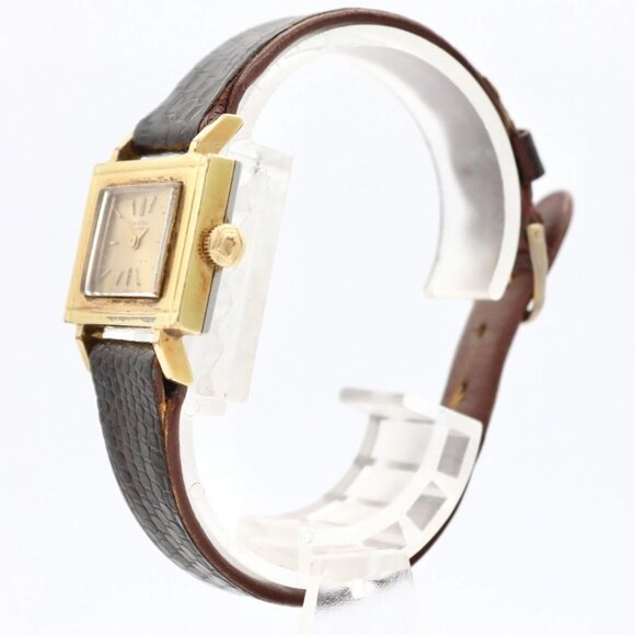 Vintage 26mm Universal Geneve 2344657 Square Ladies Wristwatch 08 Gold Plated - Picture 1 of 7